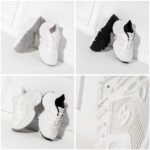 كوتشي حريمي بخامة قماش ورابر – Women’s Sneakers with PVC Sole