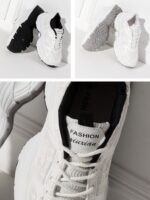 كوتشي حريمي بخامة قماش ورابر – Women’s Sneakers with PVC Sole