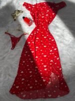 فستان مطبوع قلوب