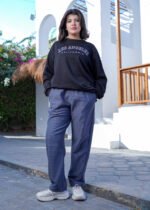 ⁦بنطلون كاردونيه مضلّع حريمي بخامة تقيلة وألوان تريندي⁩ - الصورة ⁦2⁩