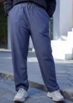 ⁦بنطلون كاردونيه مضلّع حريمي بخامة تقيلة وألوان تريندي⁩ - الصورة ⁦4⁩