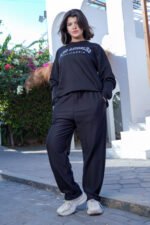 ⁦بنطلون كاردونيه مضلّع حريمي بخامة تقيلة وألوان تريندي⁩ - الصورة ⁦6⁩