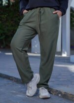 ⁦بنطلون كاردونيه مضلّع حريمي بخامة تقيلة وألوان تريندي⁩ - الصورة ⁦9⁩