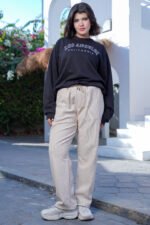 ⁦بنطلون كاردونيه مضلّع حريمي بخامة تقيلة وألوان تريندي⁩ - الصورة ⁦12⁩