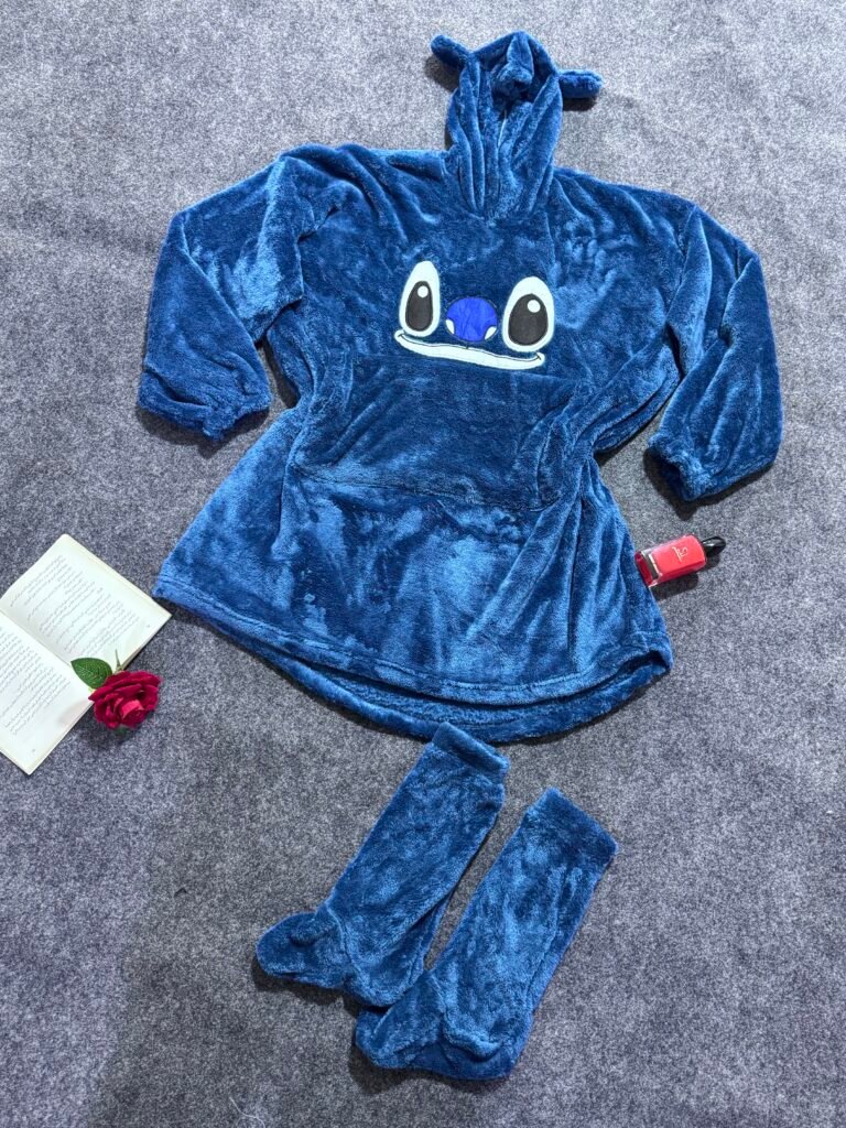 بلانكيت Stitch فرو بولار تقيل وجهين – يونيسكس فري سايز من مرامش