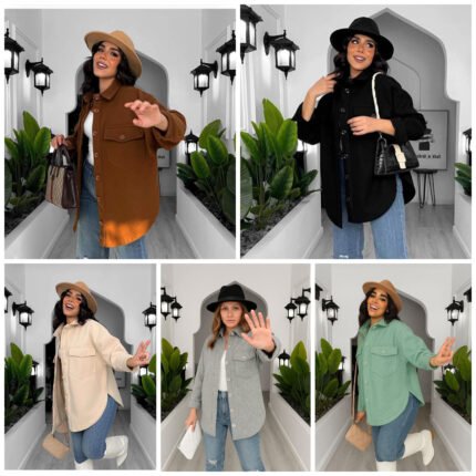 شميز جوخ حريمي بخامة ليكرا مستورد مريح، تصميم شتوي شيك وألوان متعددة – Women’s Wool-Lycra Shirt