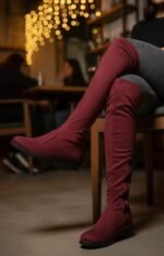 ⁦بوت طويل استريتش بخامة شمواه ليكرا مستورد⁩ - الصورة ⁦3⁩