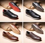 كوتشي رجالي جلد طبيعي ببطانة جلد وفرش طبي ونعل TR من مرامش