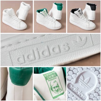 كوتشي هاف بوت Stan Smith أبيض بخامات مستوردة ونعل P.V.C من مرامش