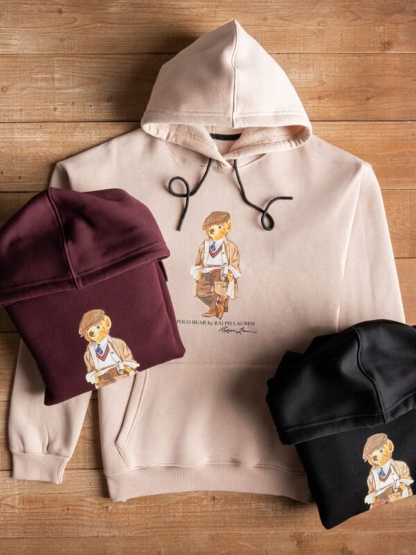 هودي Polo Bear أوفر سايز بخامة ميلتون قطن 100% مبطن من الداخل من مرامش