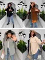 شميز جوخ حريمي بخامة ليكرا مستورد مريح، تصميم شتوي شيك وألوان متعددة – Women’s Wool-Lycra Shirt