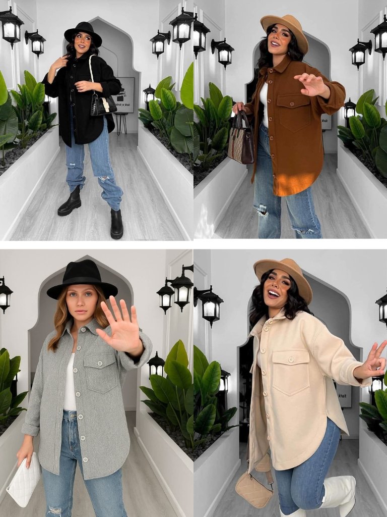 تصميم بدون عنوان (19) شميز جوخ حريمي بخامة ليكرا مستورد مريح، تصميم شتوي شيك وألوان متعددة – Women’s Wool-Lycra Shirt