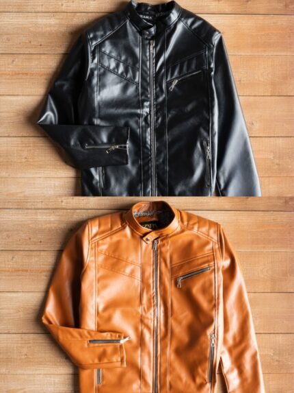 جاكيت Zara جلد من Maramesh – ألوان أسود وهافان – جلد مستورد مضاد للتقشير