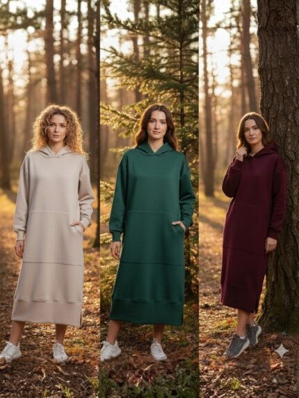 • هودي دريس حريمي ميلتون قطن 100% قصة Oversize