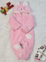 • جمبسوت Kitty للأطفال فرو مبطن شتوي باللون الروز