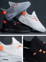 • حذاء تريكو رجالي عالي الجودة بنعل PVC مرن