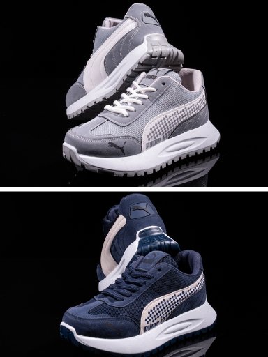 • كوتشي Puma حريمي شمواه مستورد وقماش باللون الرمادي والكحلي