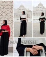 عباية سندس كريب دبي أصلي مع شال أورجنزا