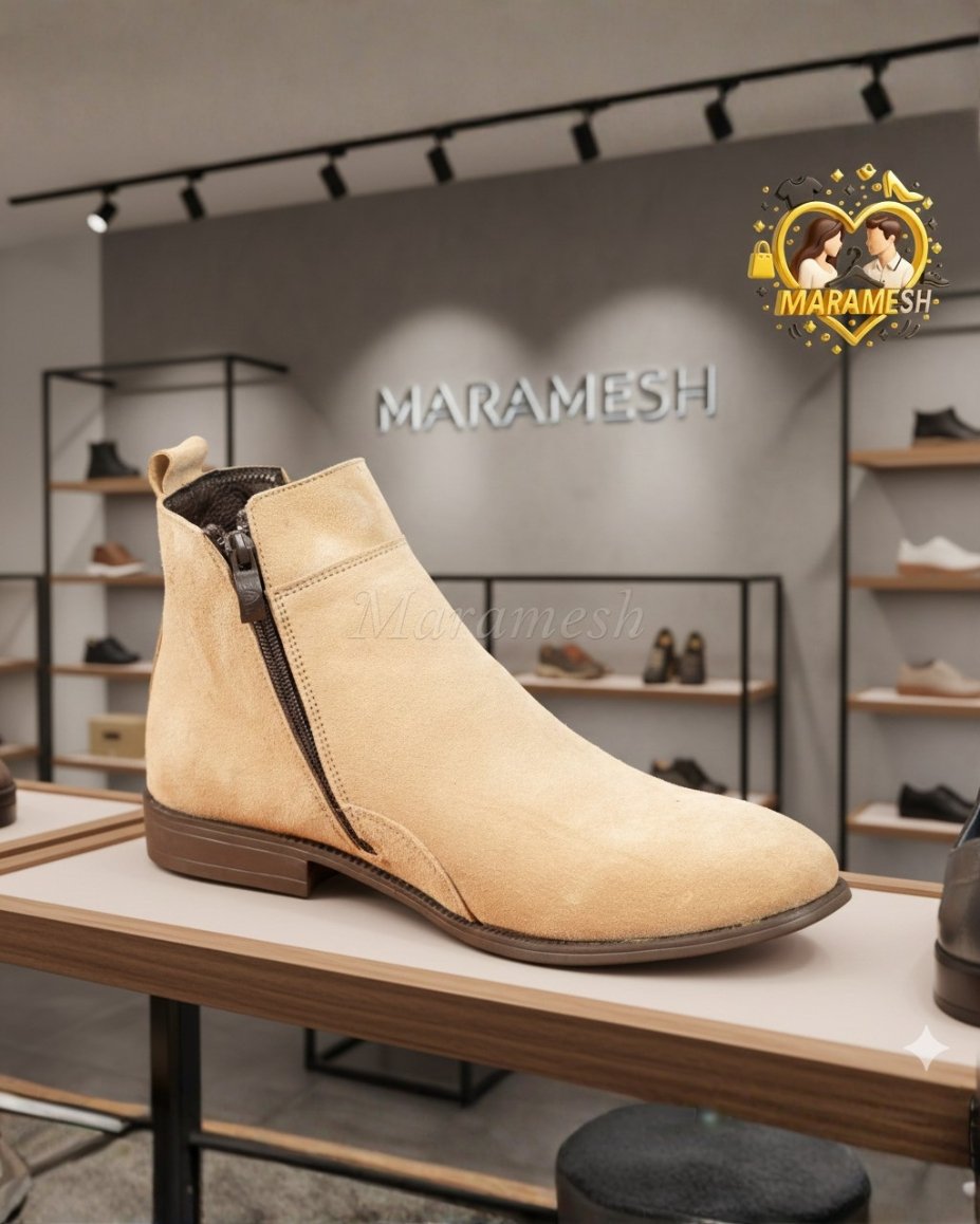 MARAMESH (31) هاف بوت شمواه رجالي تشيلسي جلد طبيعي