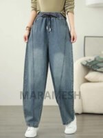 بنطلون وايد ليج جينز حريمي خامة تقيلة