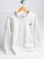 • سويت شيرت Quarter Zipper قطن صافي 100% تلبيس Oversize