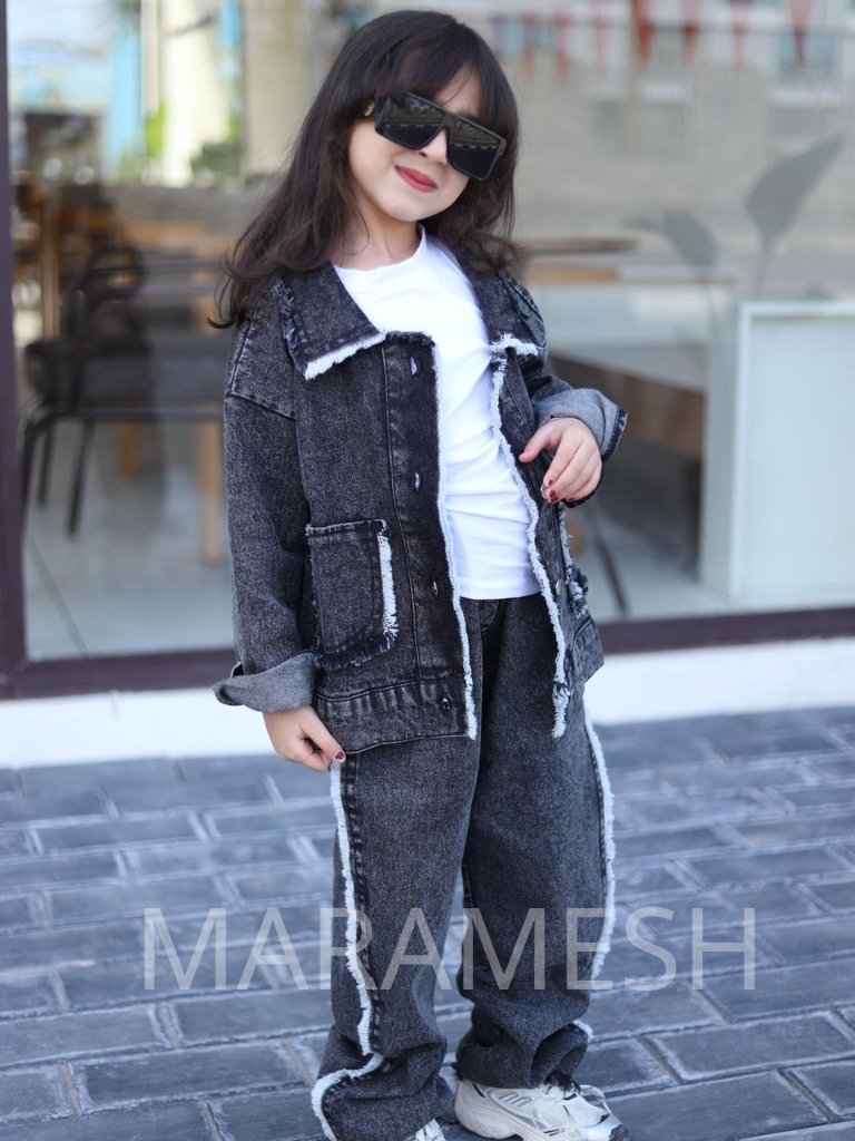 maramesh (59) سوت جينز بناتي 3 قطع