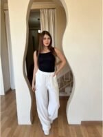 بنطلون كتان حريمي تريندي خامة كتان إسباني